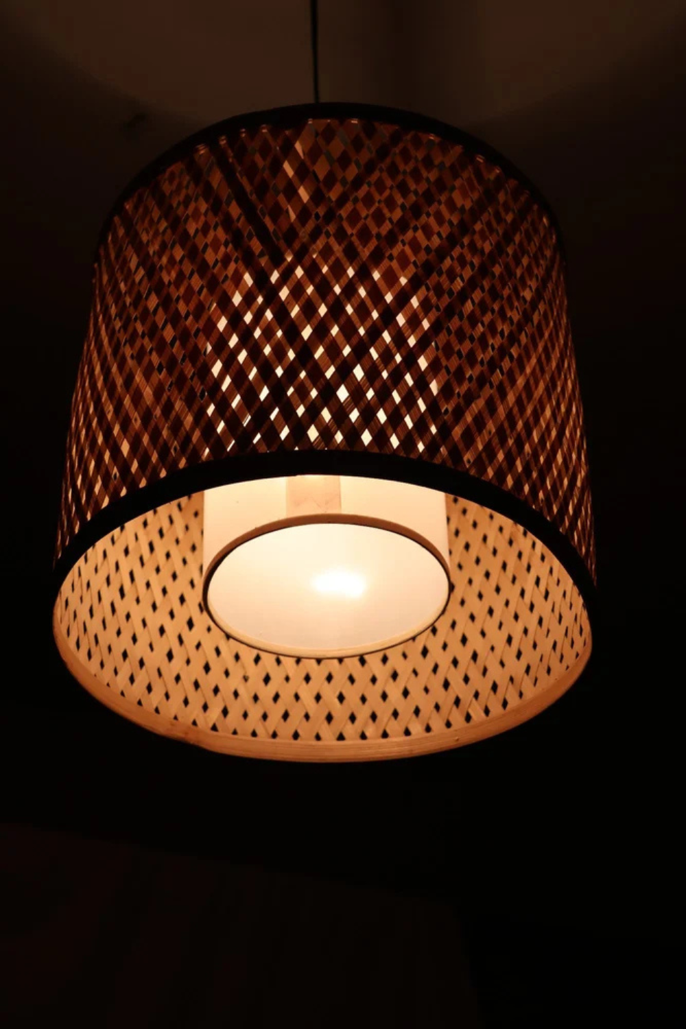 Hanging Natural Lampshade with Diffuser Sheet