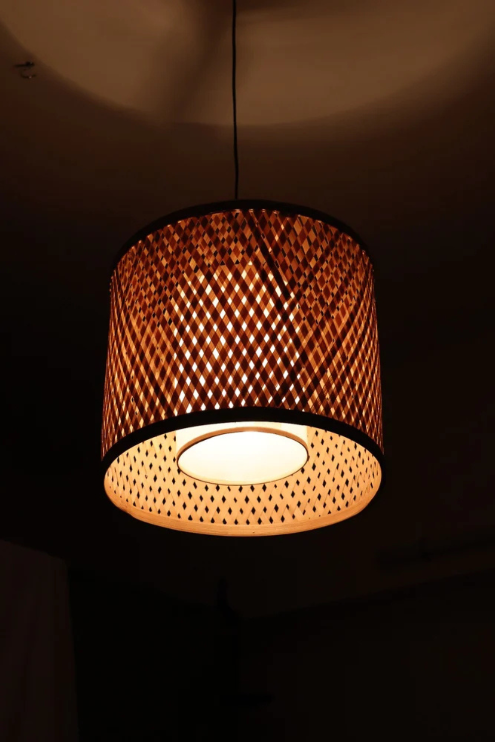 Hanging Natural Lampshade with Diffuser Sheet