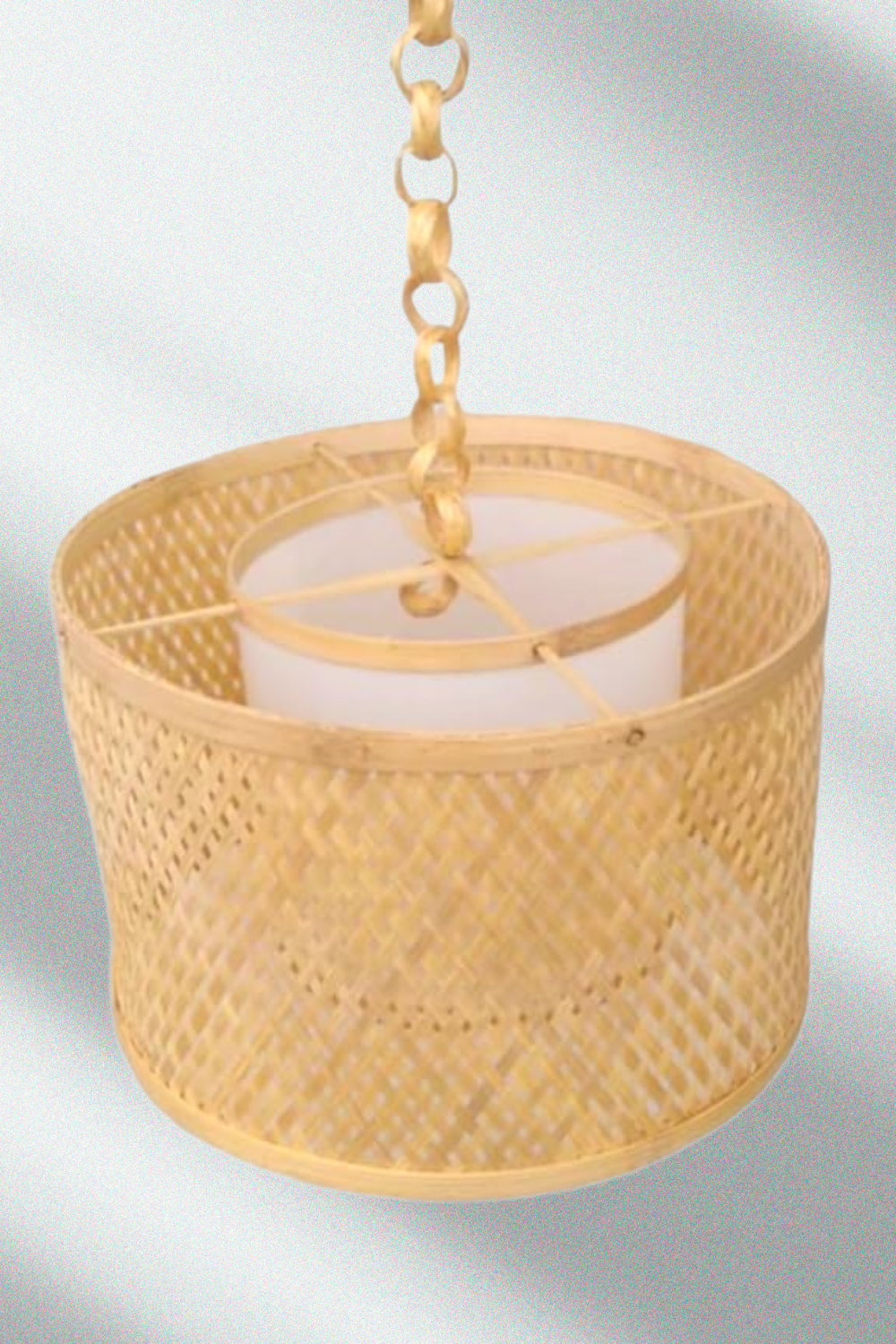 Hanging Natural Lampshade with Diffuser Sheet