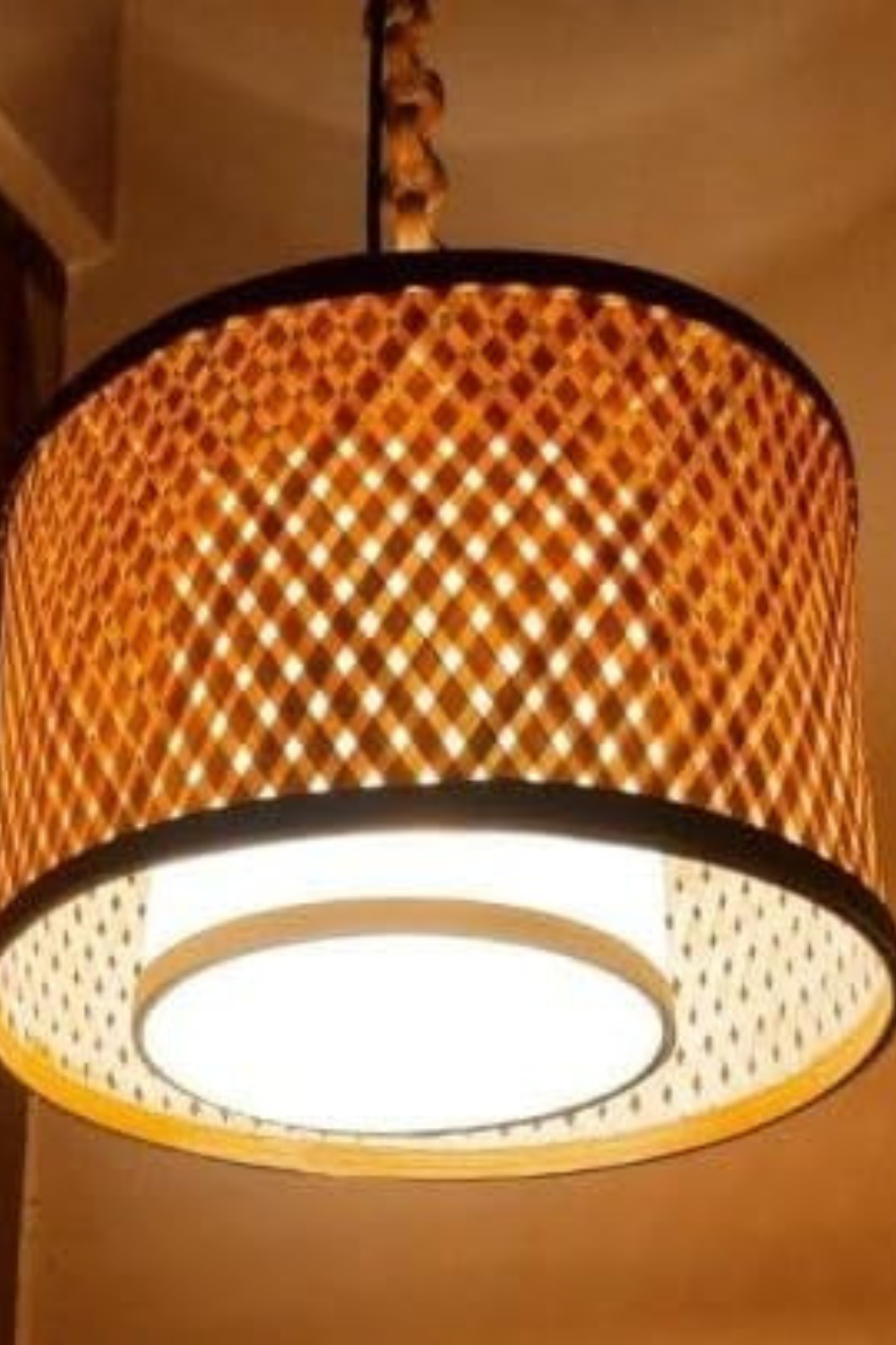 Hanging Natural Lampshade with Diffuser Sheet