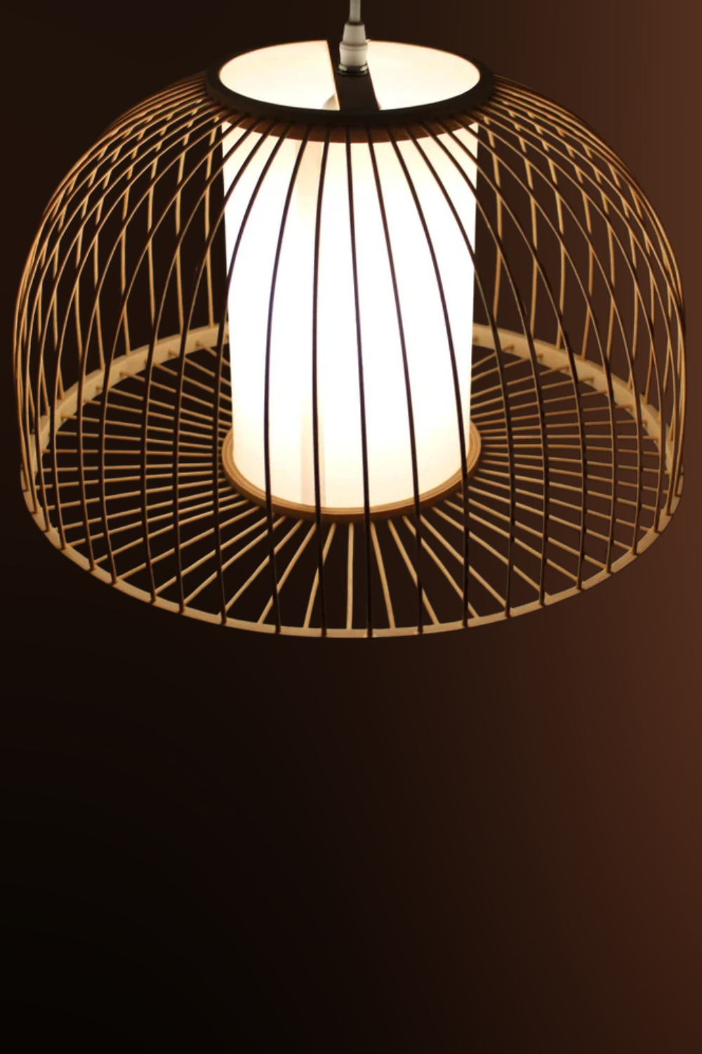 Hemispherical Shaped Bamboo Stick Pendant Light