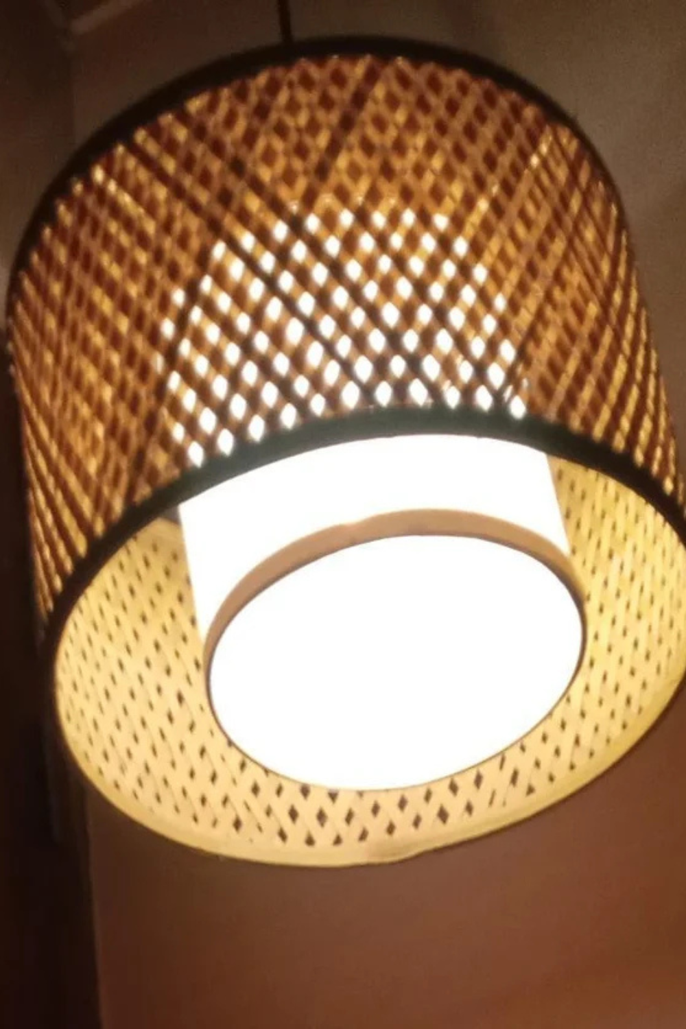 Hanging Natural Lampshade with Diffuser Sheet