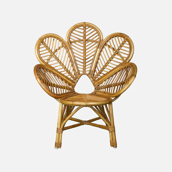 Flower Modern Rattan Chair with Artistic Backrest