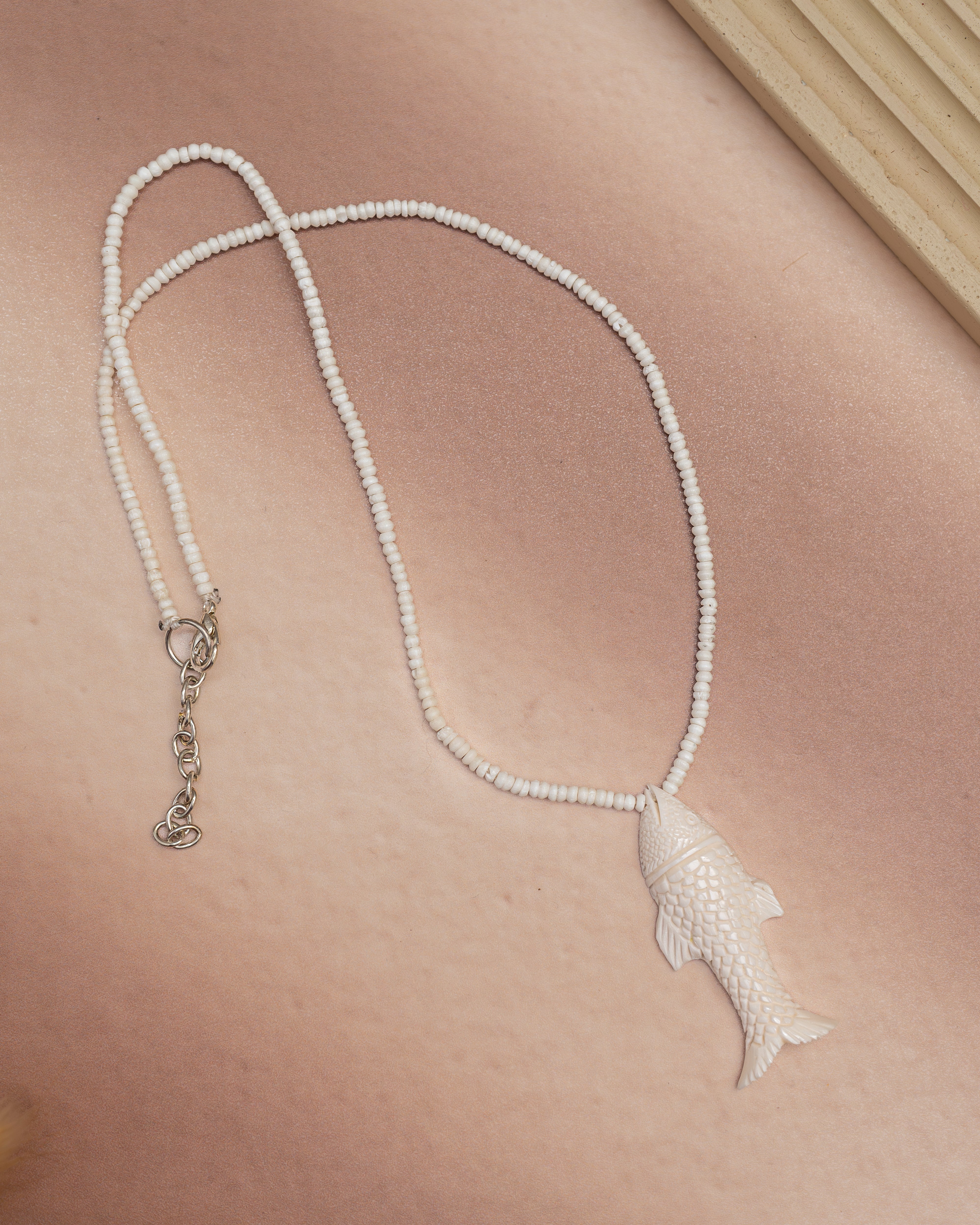 Fish Charm Bone Necklace