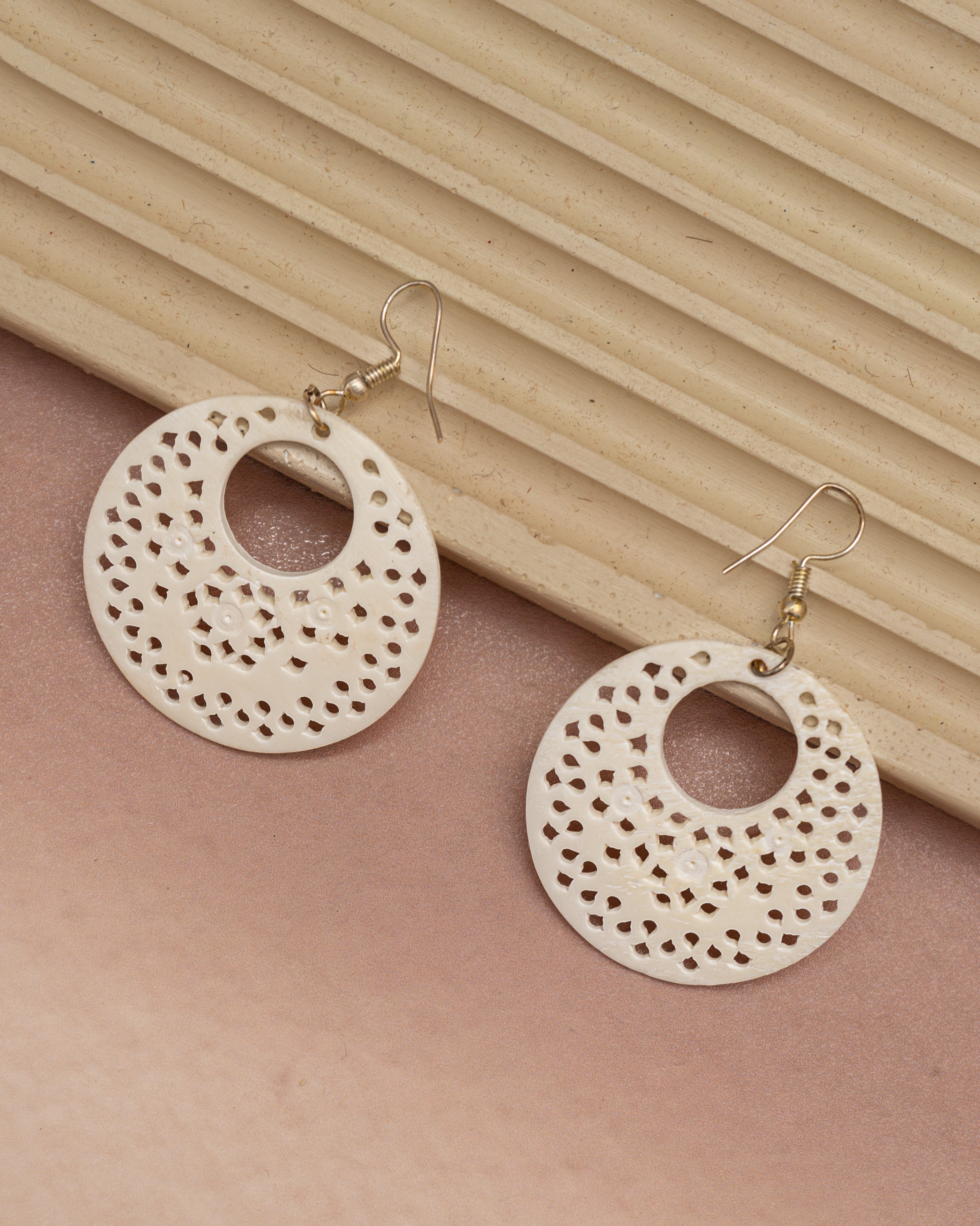 Coral Pattern Bone Earring