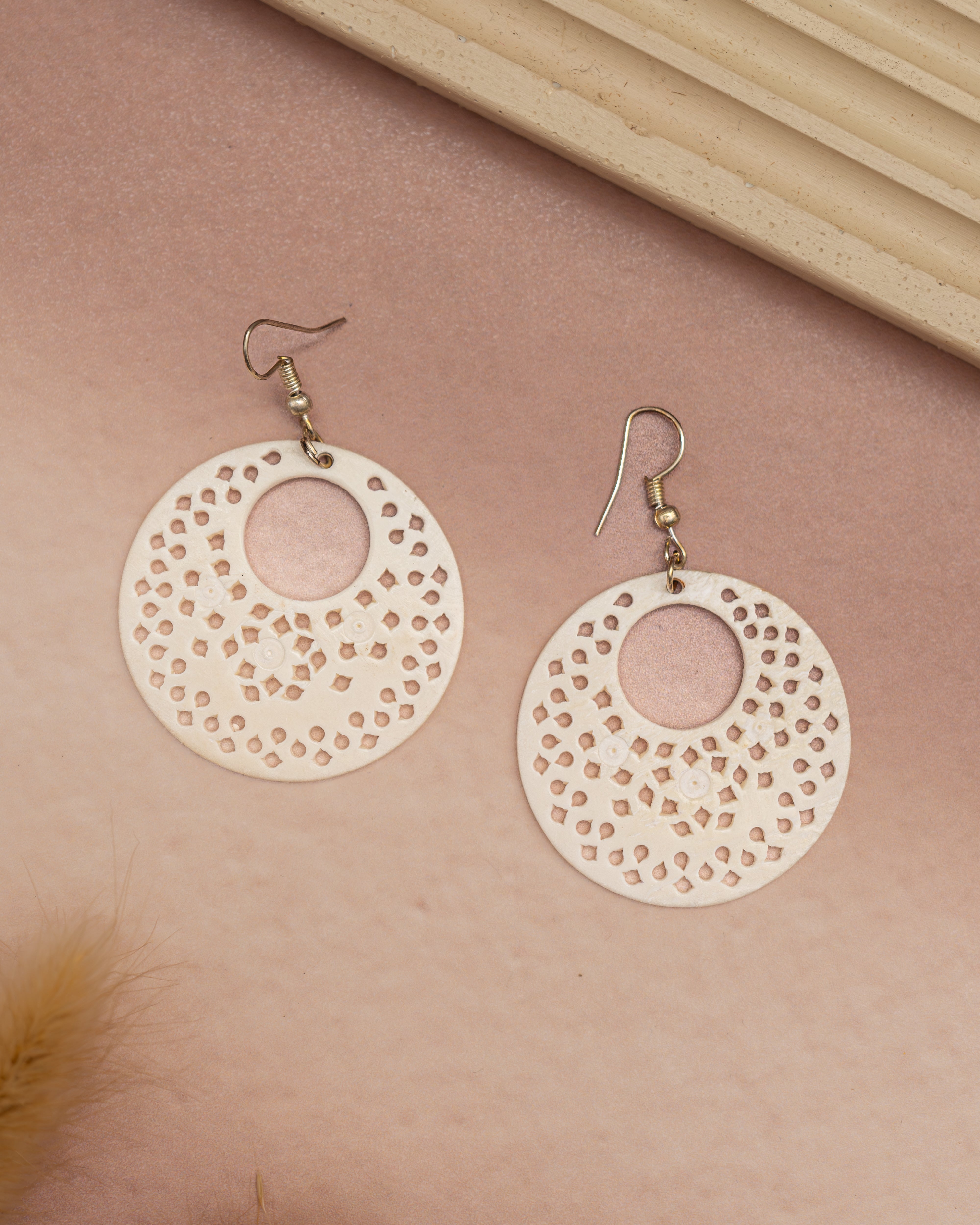 Coral Pattern Bone Earring