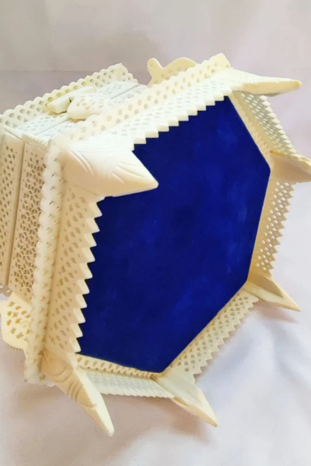 Illuminated Bone Jewellery Box showcasing intricate craftsmanship.