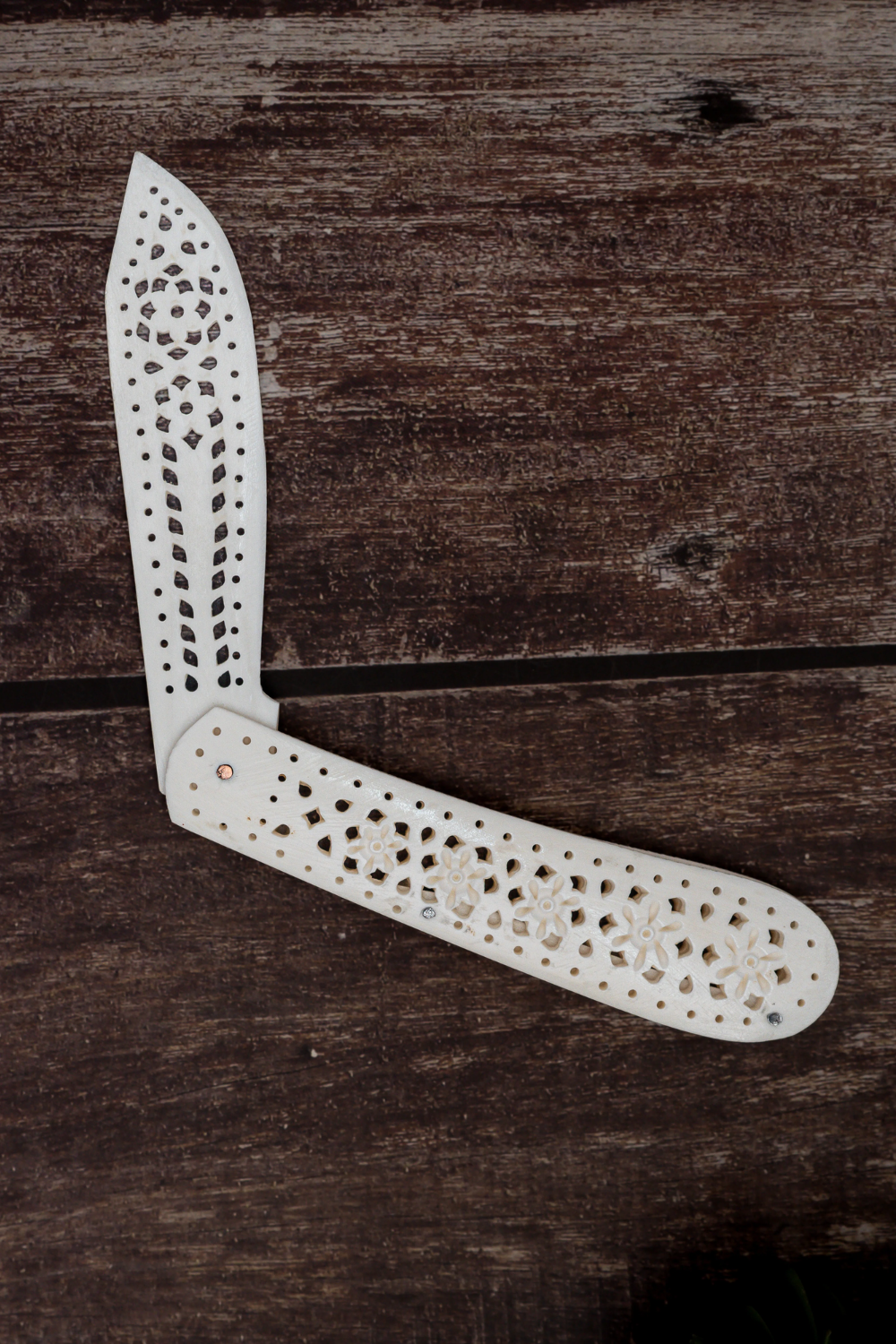 White Handcrafted Solid Bone Paper Cutter