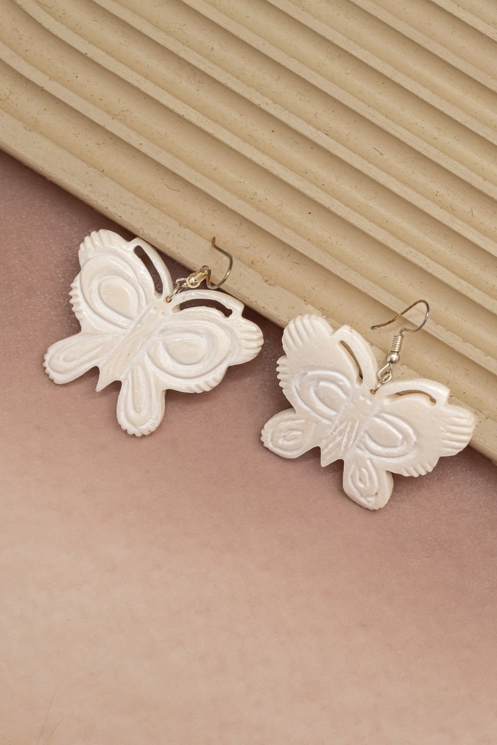 Intricate Carved Butterfly Earring